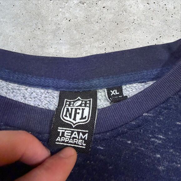 Denver Broncos NFL Team Apparel XL Colorblock Crewneck Sweatshirt Gray Orange - Picture 7 of 8